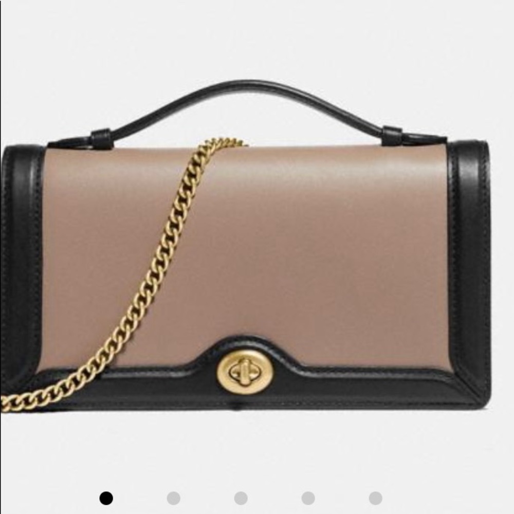 Authentic Coach Riley color block crossbody/clutch